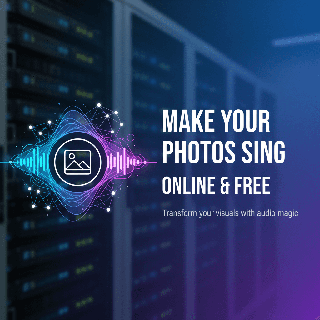 AI-powered photo singing software interface with a photo of a person singing