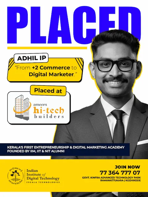 Adil celebrating their placement success through our Entrepreneurship with Digital Marketing course.