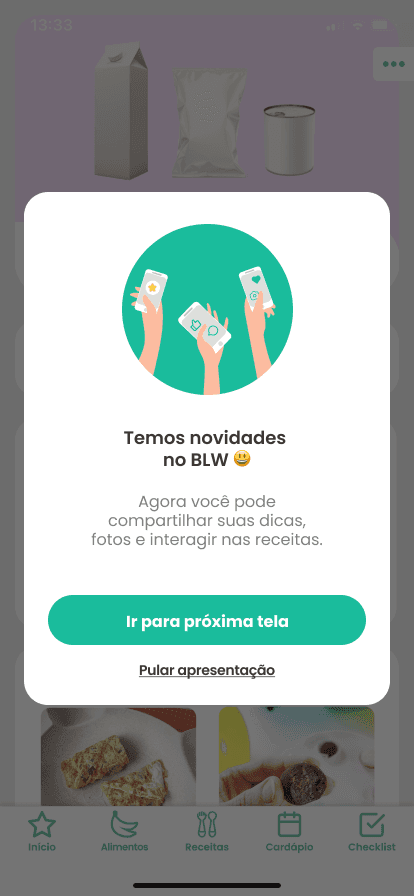 Modal de novas atualizações