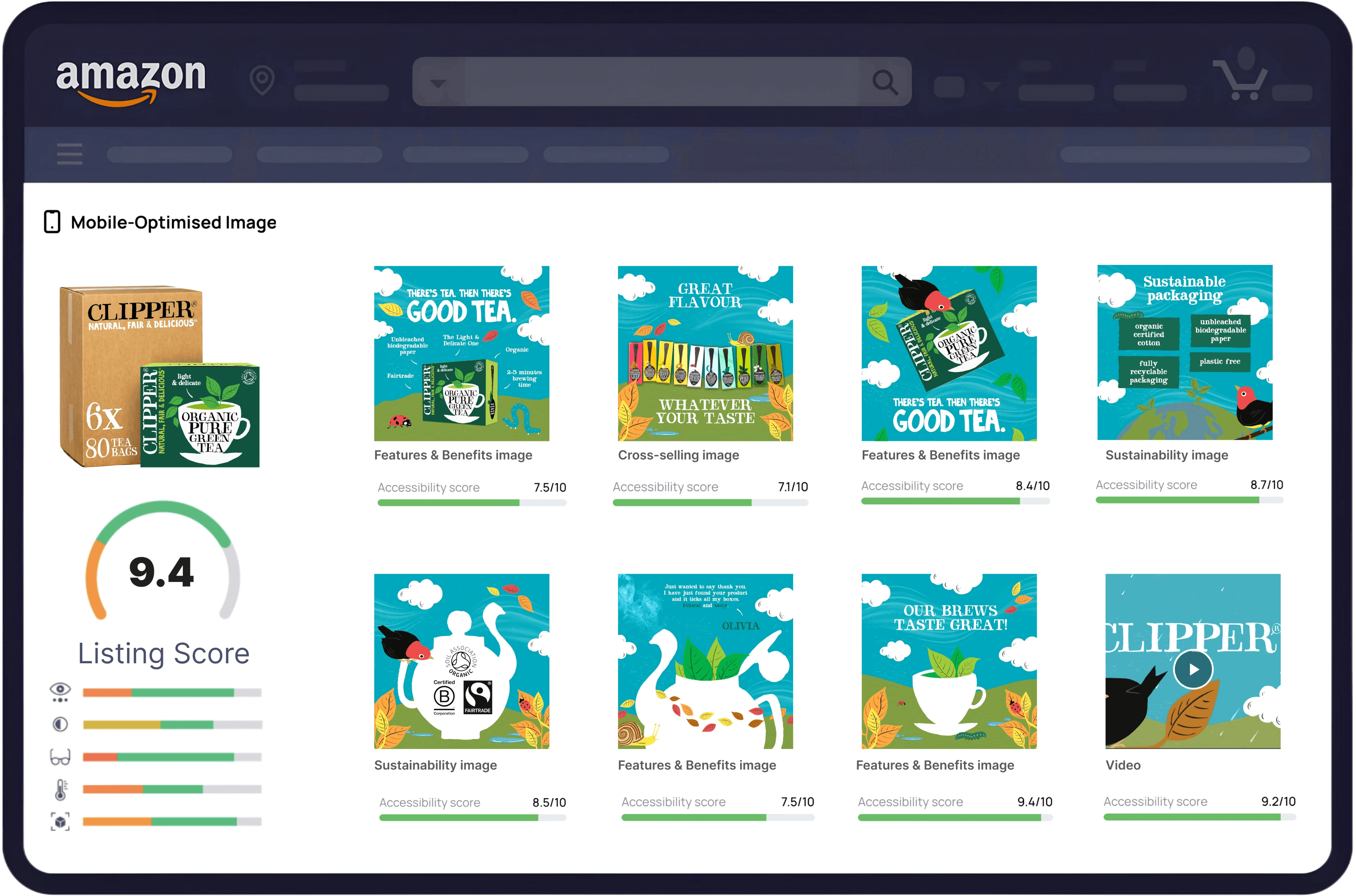 Screenshot of the main dashboard with gradients as background
