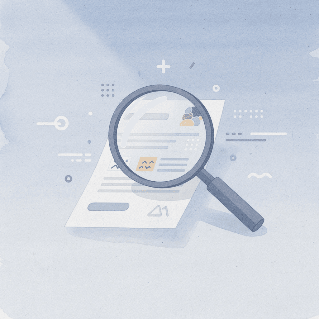 Magnifying glass analyzing trading firm evaluation factors