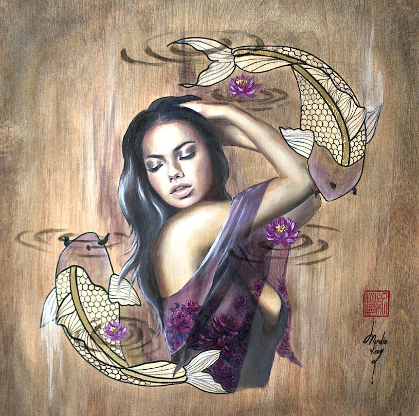Sleepy Koi, painting by Amanda Keay, 2019