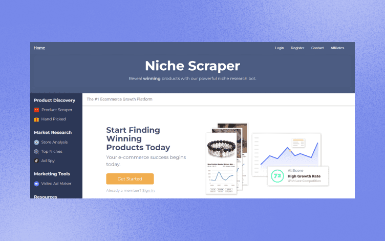 Niche Scraper homepage