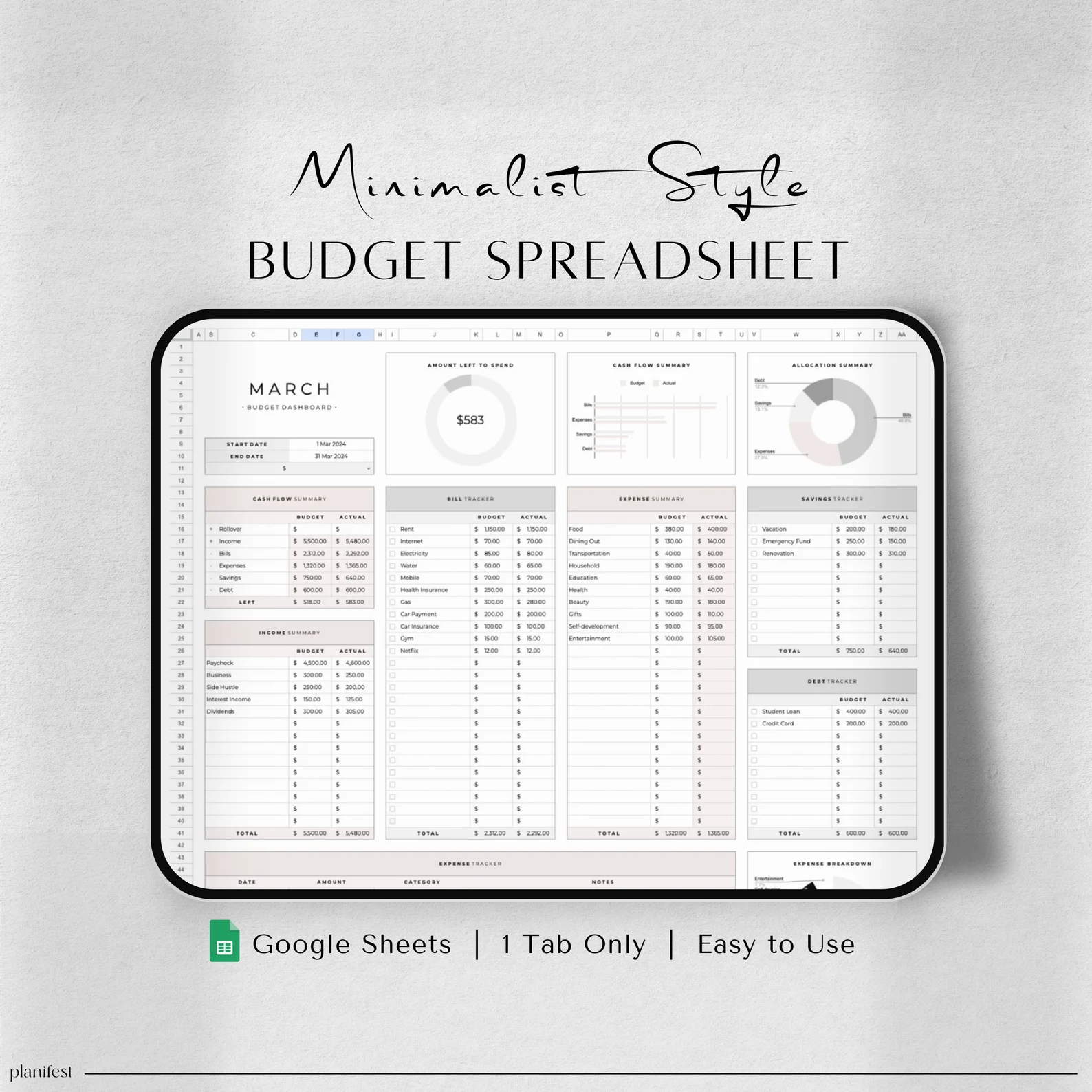 Budget Planner for Google Sheets