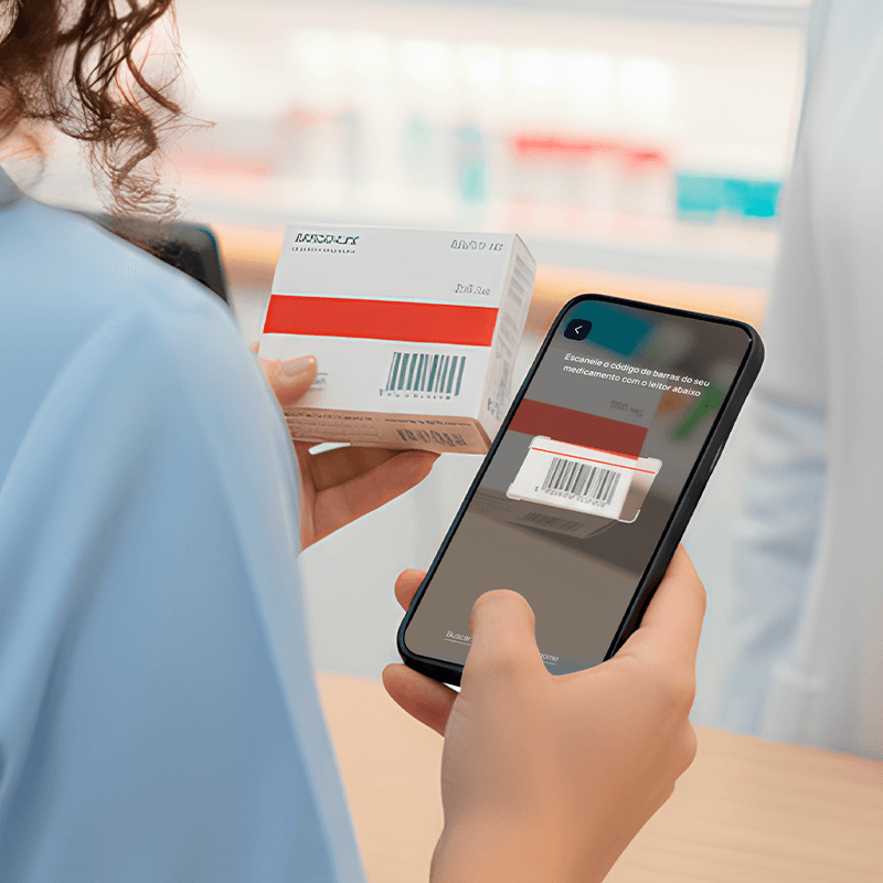 Escaneie o código de barras do medicamento