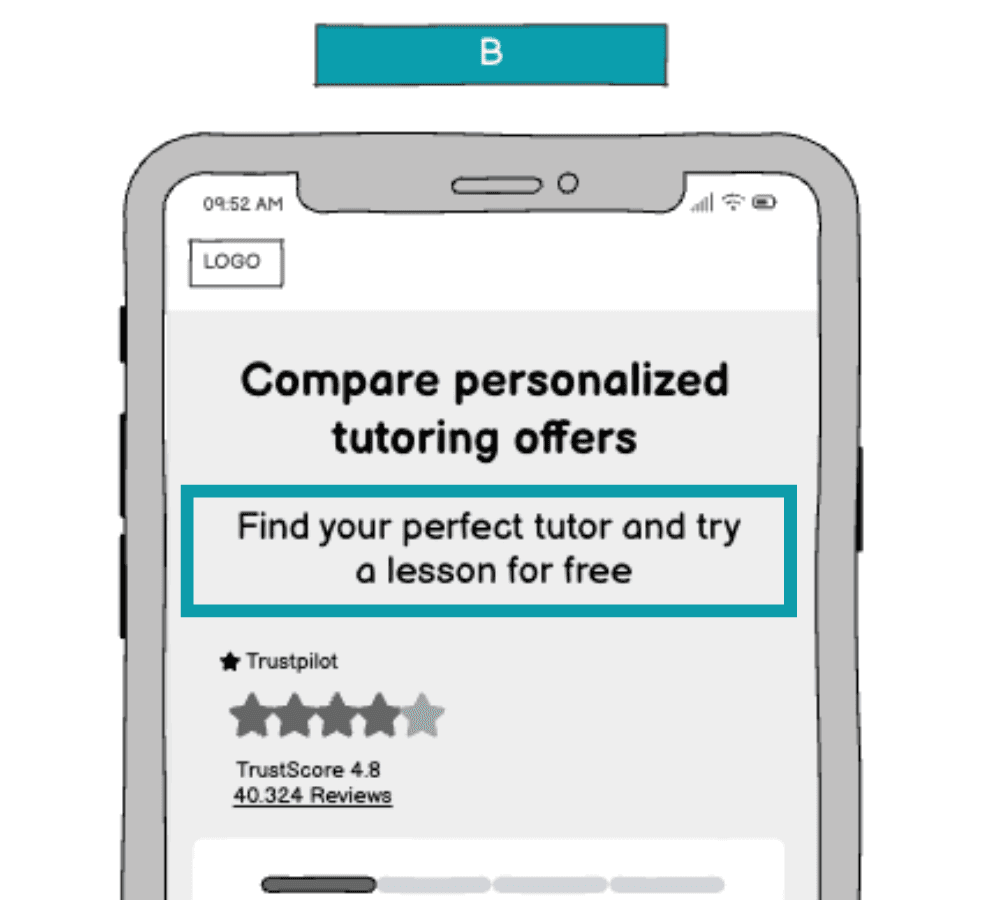 Subheadline test for a tutoring service cover