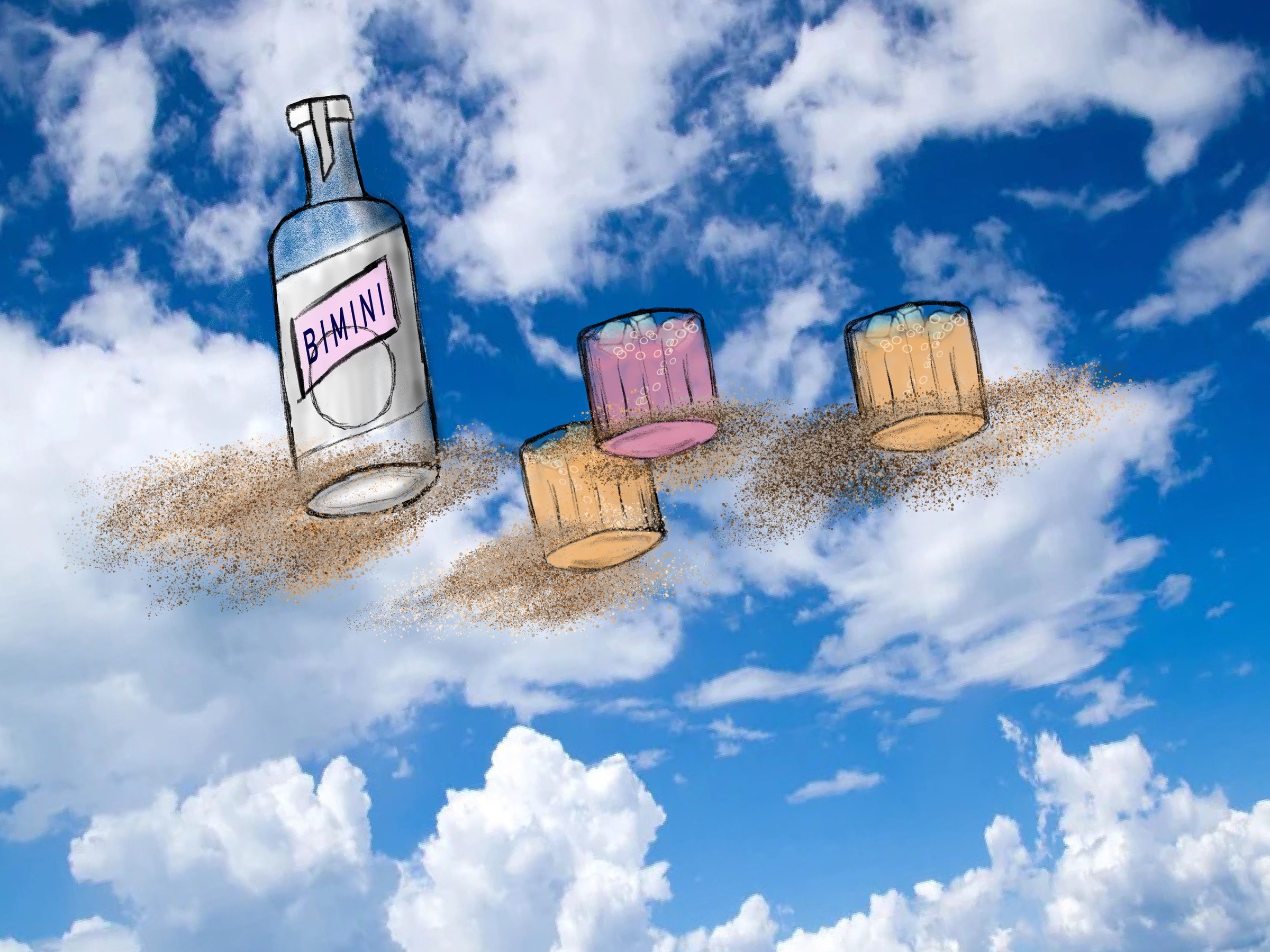 From below set concept sketch for Bimini Gin