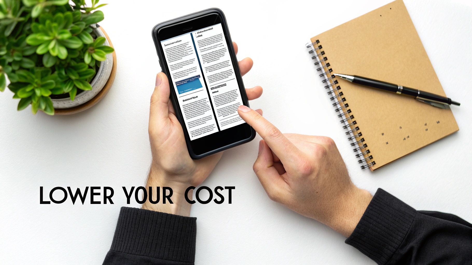 A person on the phone getting a quote for windshield replacement.