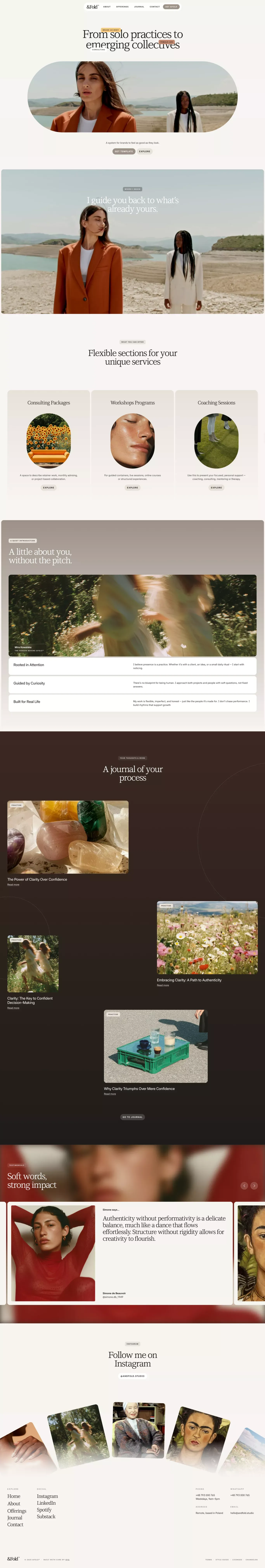 &Fold™ - Webflow HTML website template ecommerce page screenshot showcasing Beauty and Fashion design