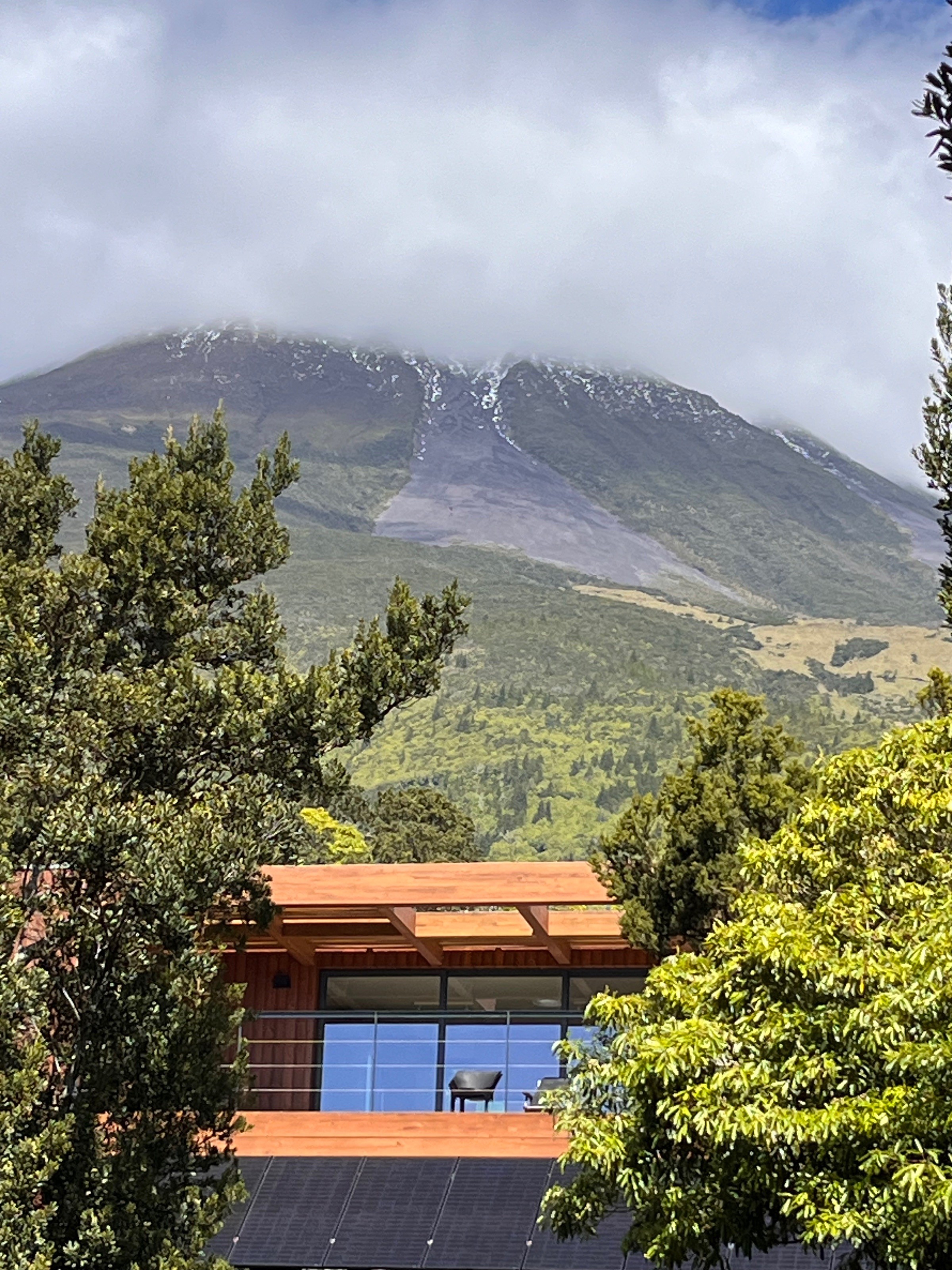 View of the main house with photovoltaic solar panels