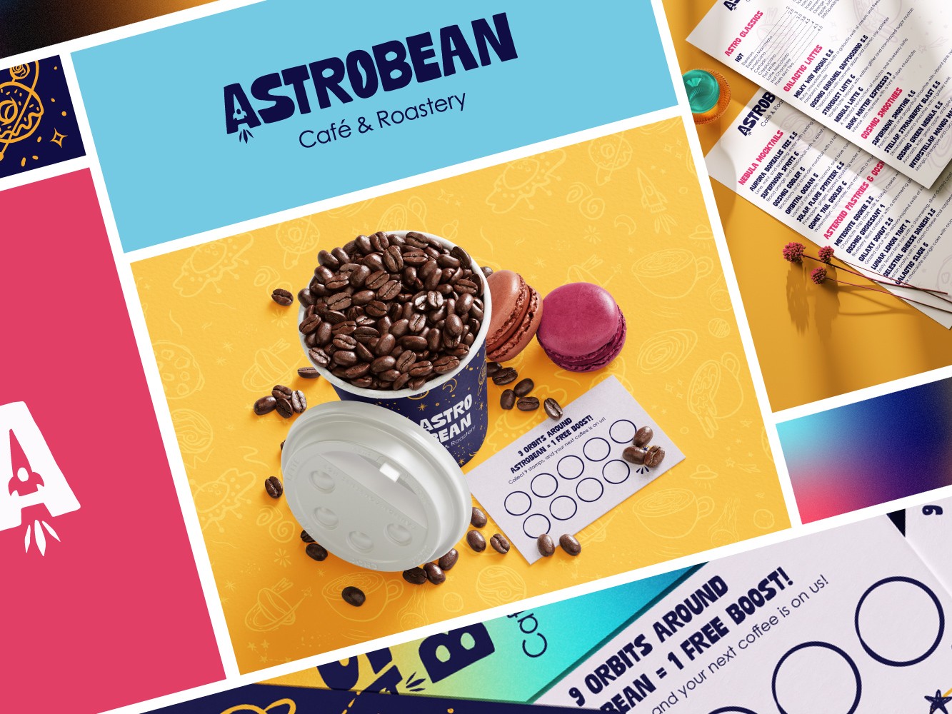 A montage of the café's identity