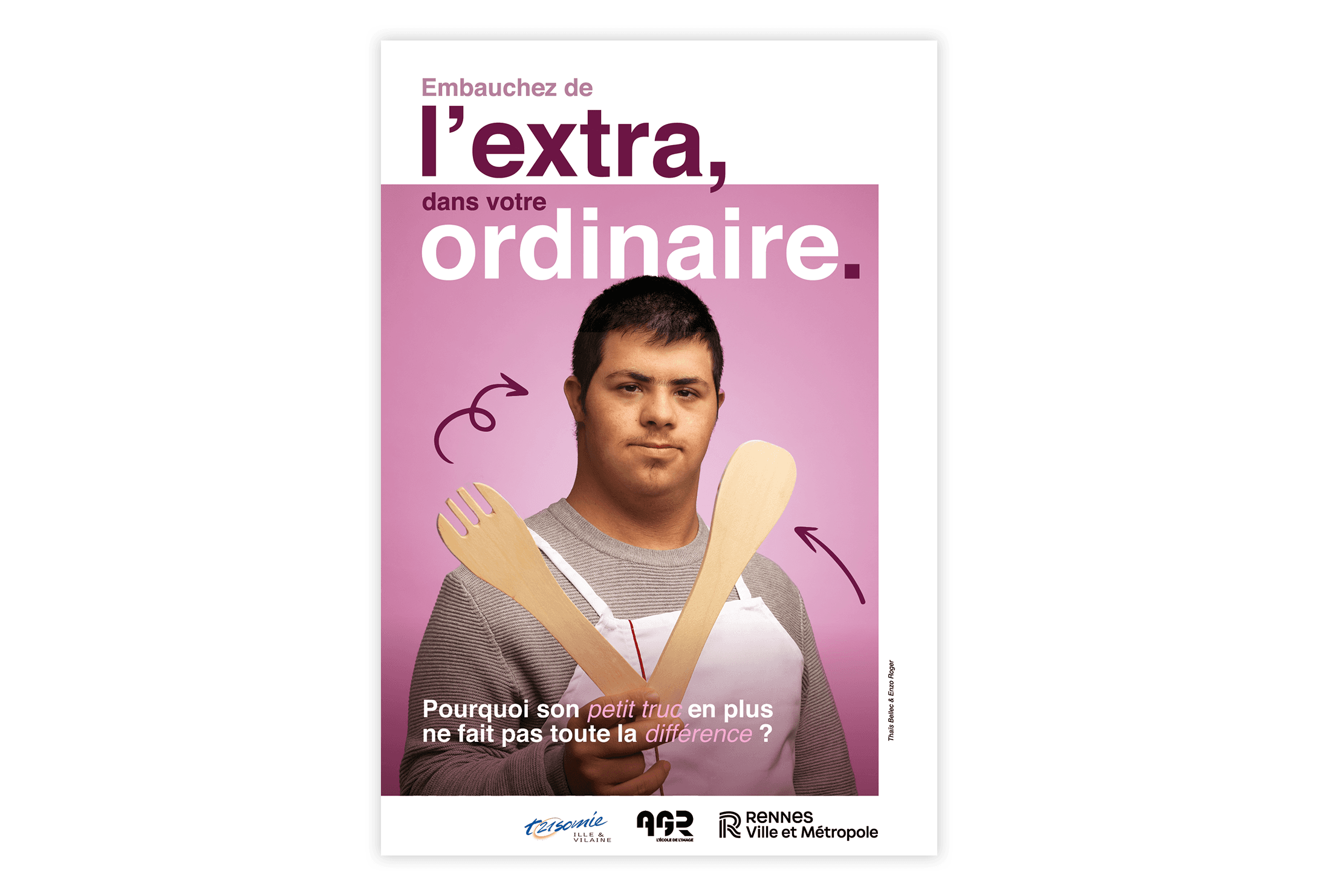 Affiche de la campagne SESSAD, portrait d’un jeune adulte, direction artistique et communication inclusive.