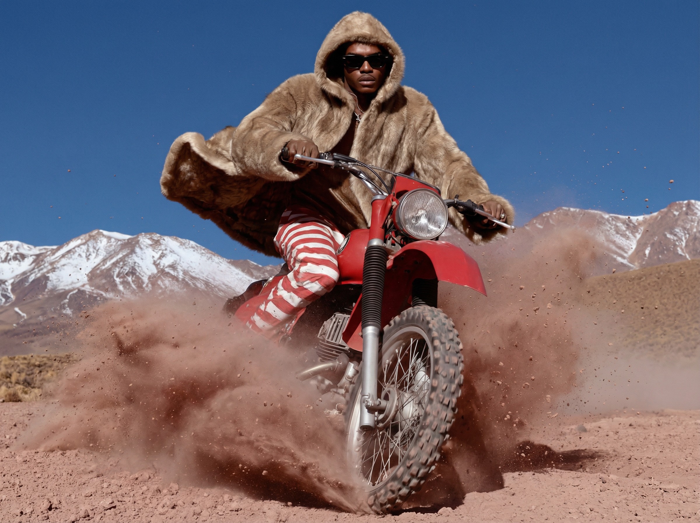 A close-up of a hand wearing multiple decorative rings against a blue background.