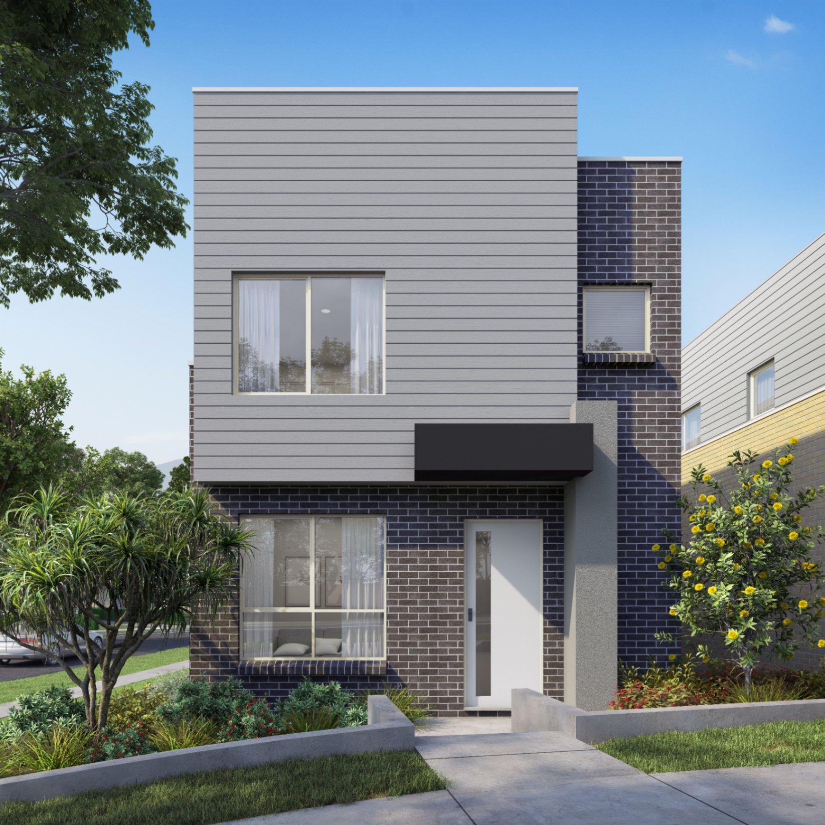 New build family home in Austral Sydney with minimalist design and landscaped entry, secure with $10K and weekly payments