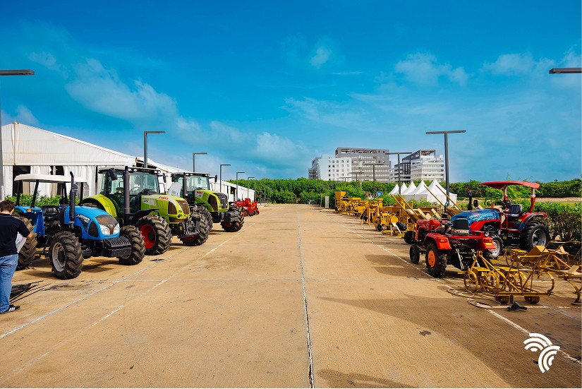 Tractors displayed at the Africa Food Systems Forum supported by Woodrow’s corporate communications team.