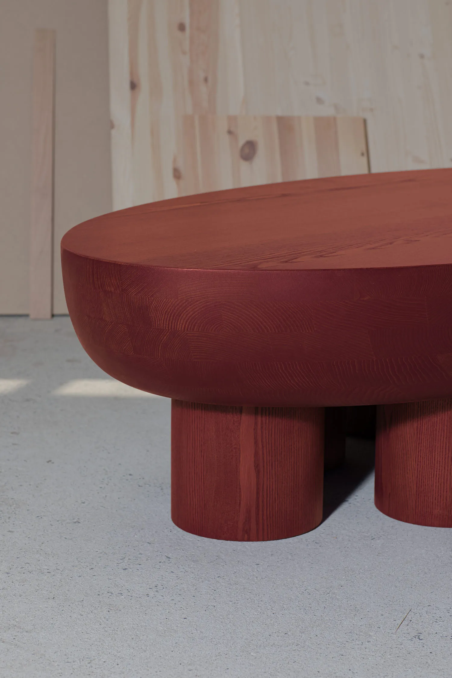 Cyclades low table with sculptural rhythm and clean geometric silhouette by Jiri Krejcirik