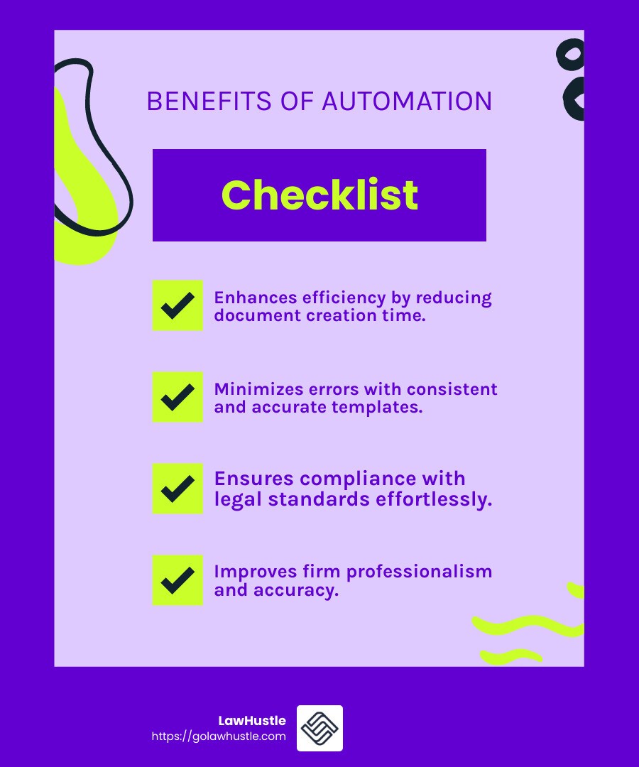 Compliance is crucial for legal documents - automated legal documents infographic checklist-fun-neon