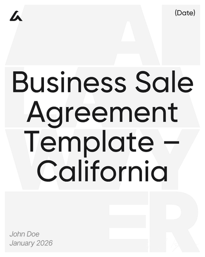 Business Sale Agreement Template – California