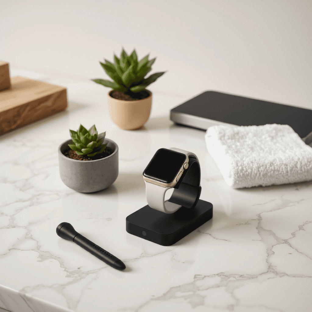 product photography of smart watch stand