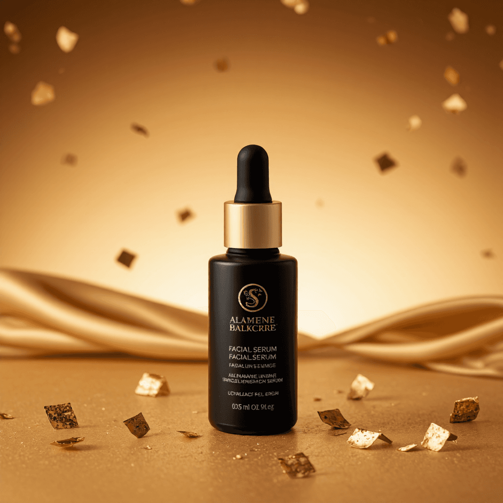 product photography of a bottle of facial serum for skin hydration and rejuvenation