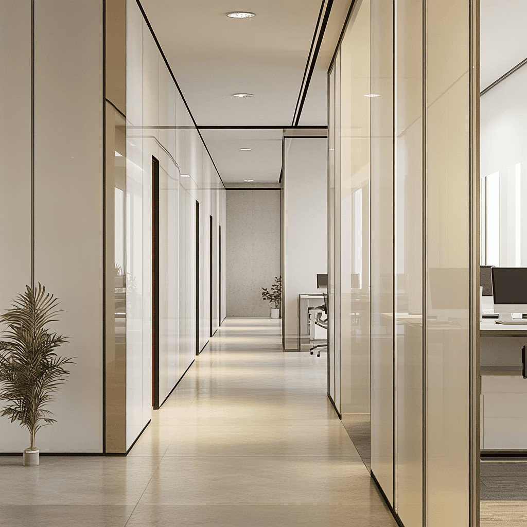 Raumtrennung im Büro durch moderne Trennwände für besseres Arbeitsklima