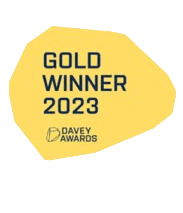 Davey Awards Gold Winner 2023 badge — RJP.design, an award-winning NYC web design agency specializing in creative website design and digital marketing.