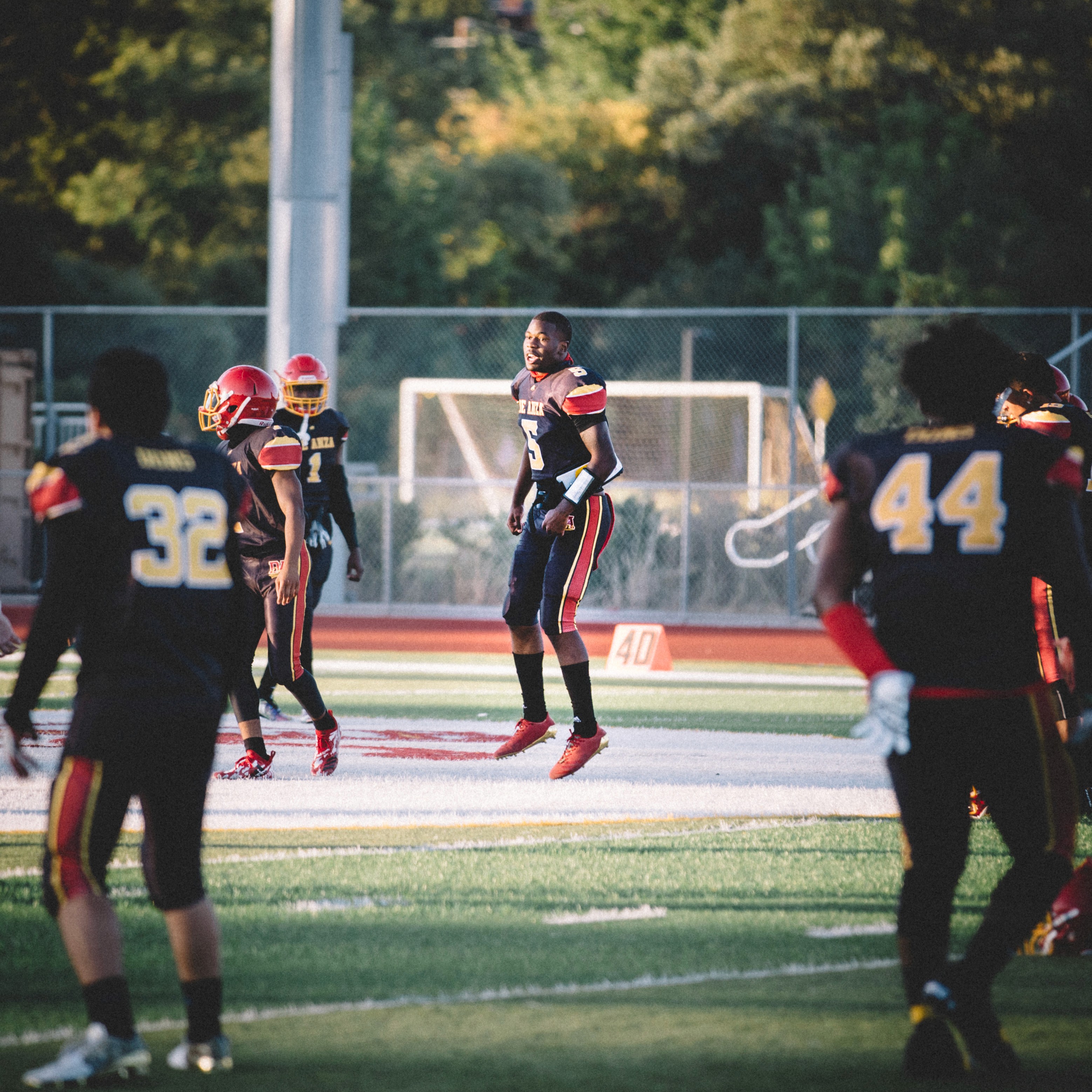 Football player excited