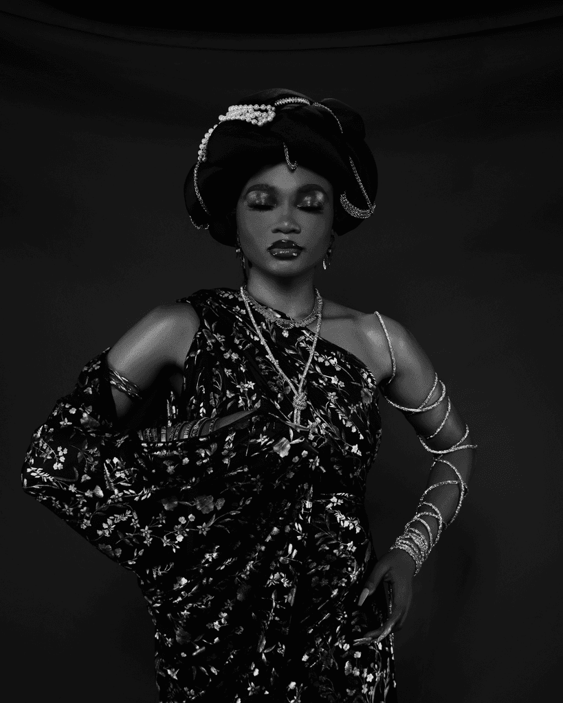 Black and white close up photoshoot with young woman