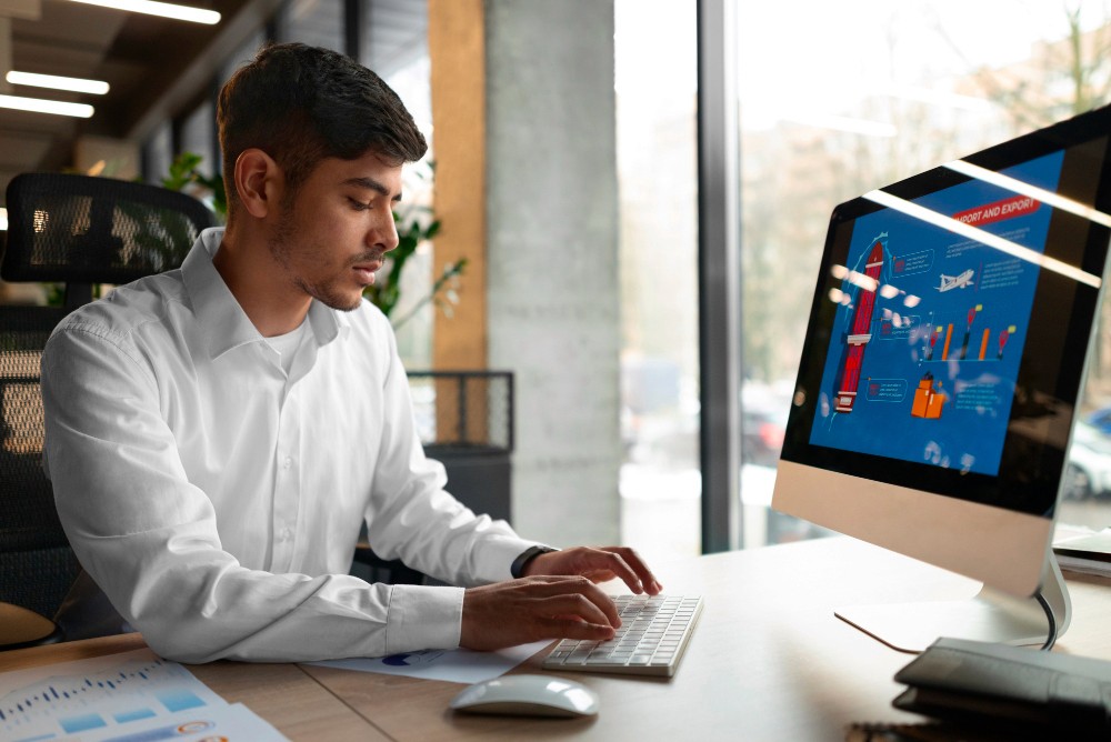 Creative professional working on web interface
