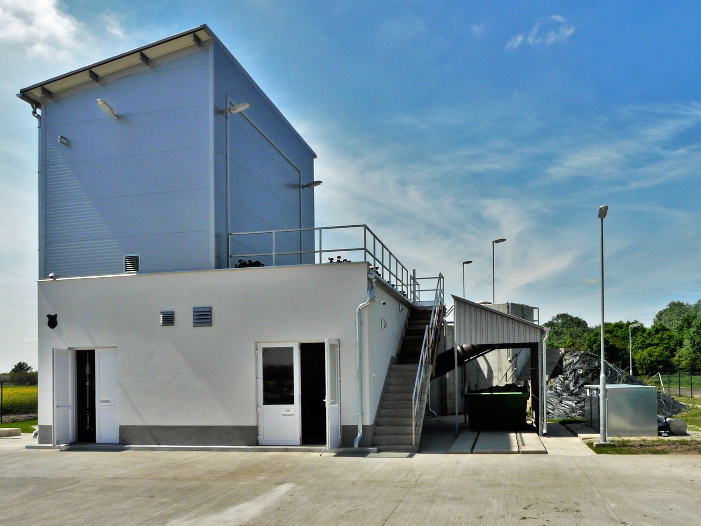 Operations building at the Székkutas wastewater treatment plant, Hungary