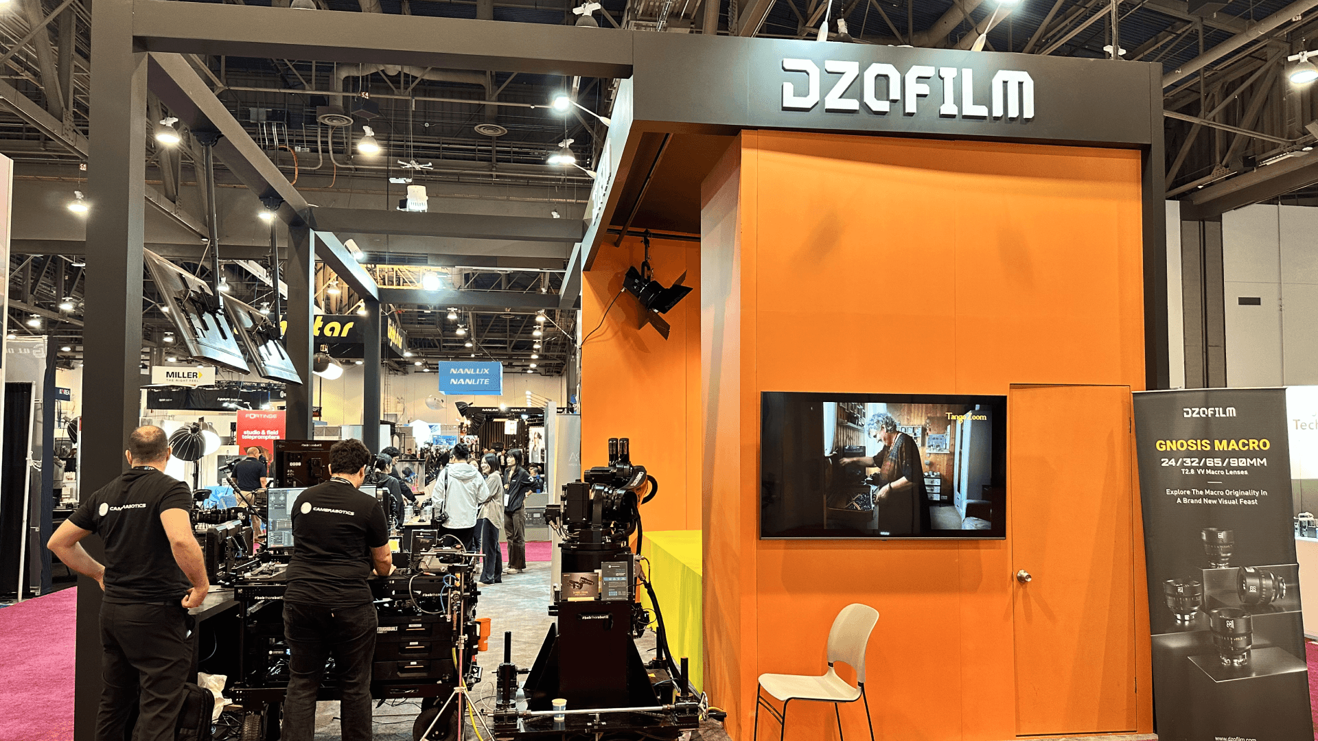 The "Gnosis Macro" testing zone featuring a high-contrast orange wall for evaluating lens color rendition and sharpness.