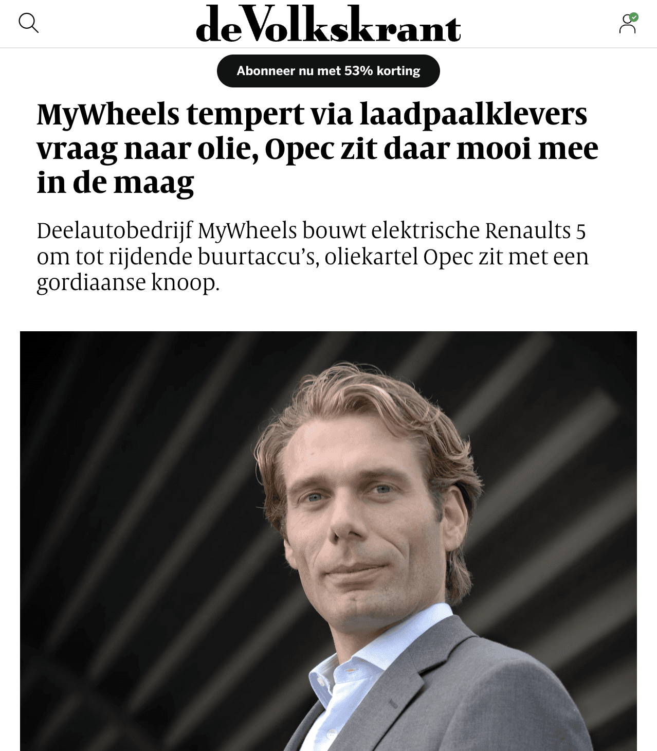 Volkskrant artikel over mywheels