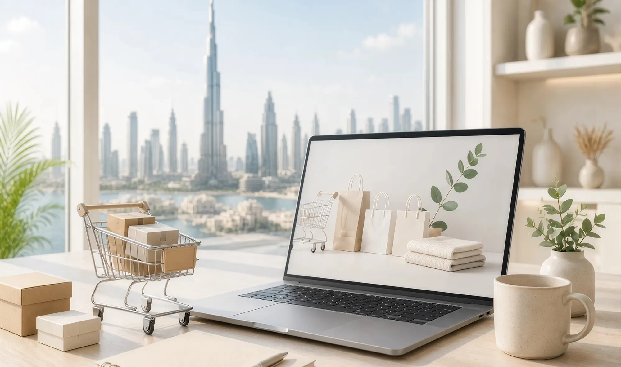 Laptop displaying local delivery and logistics integration