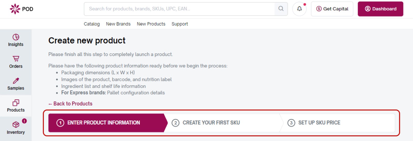 Setting up Products 2