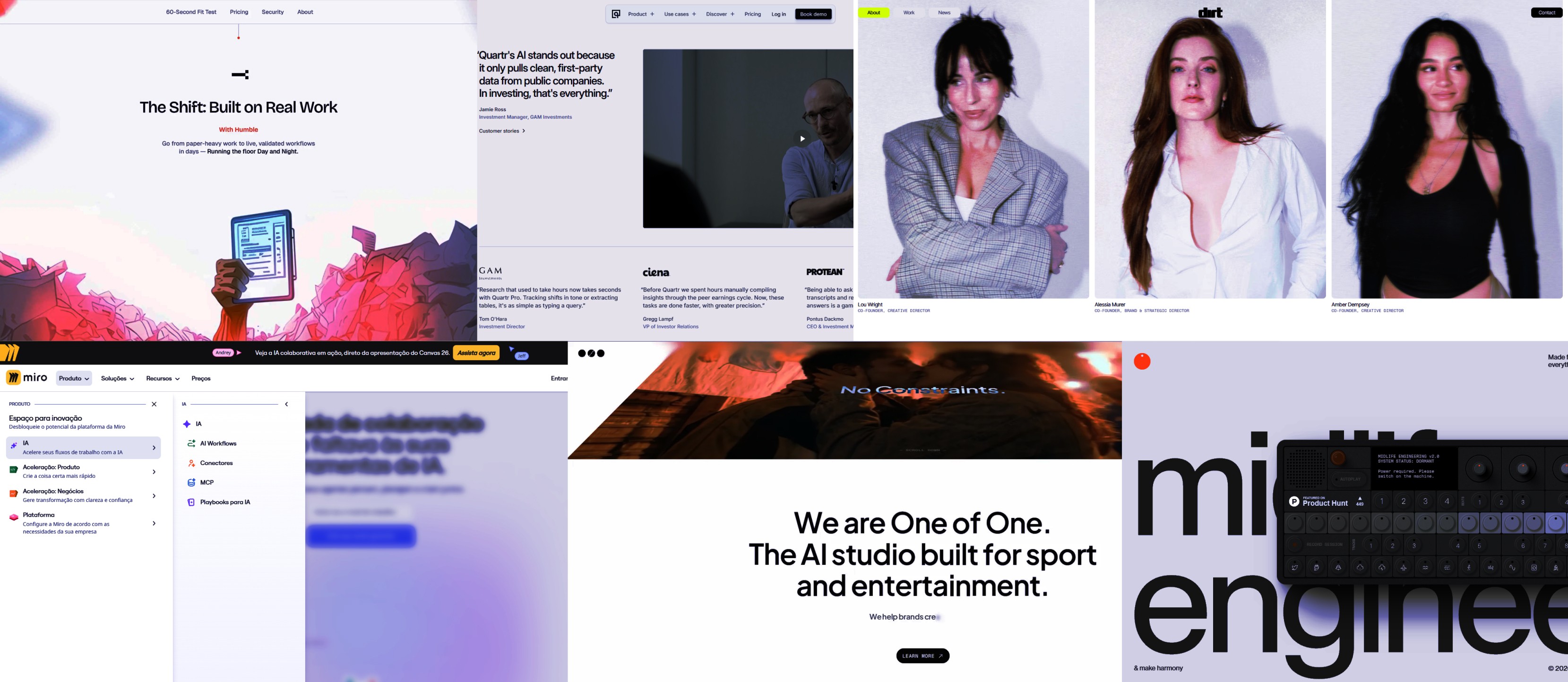 Curated collage of award-worthy Framer websites highlighting inspiring web design, editorial layouts, creative portfolios, interactive interfaces, and modern SaaS experiences.