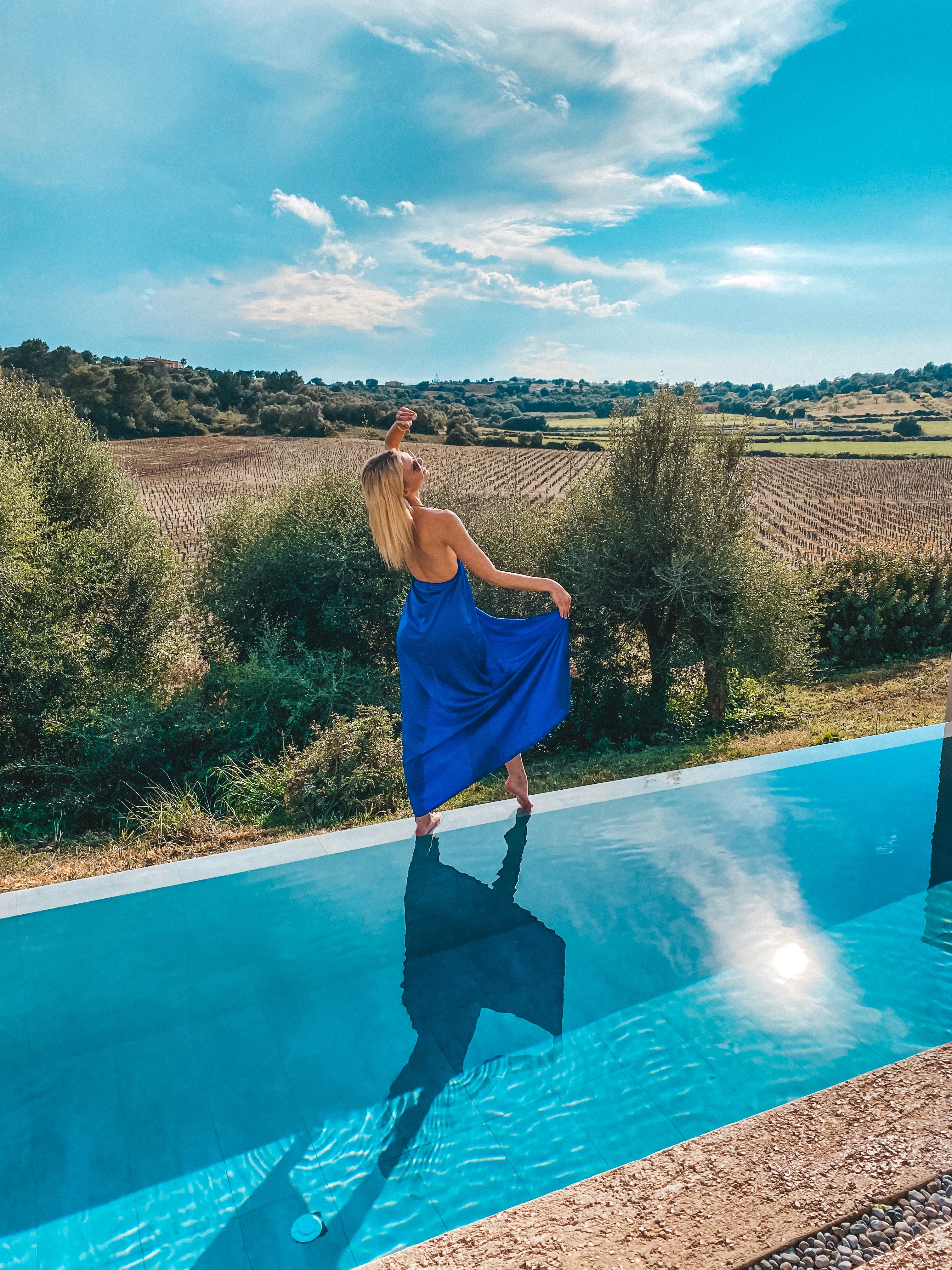Girl at Son Penya's pool