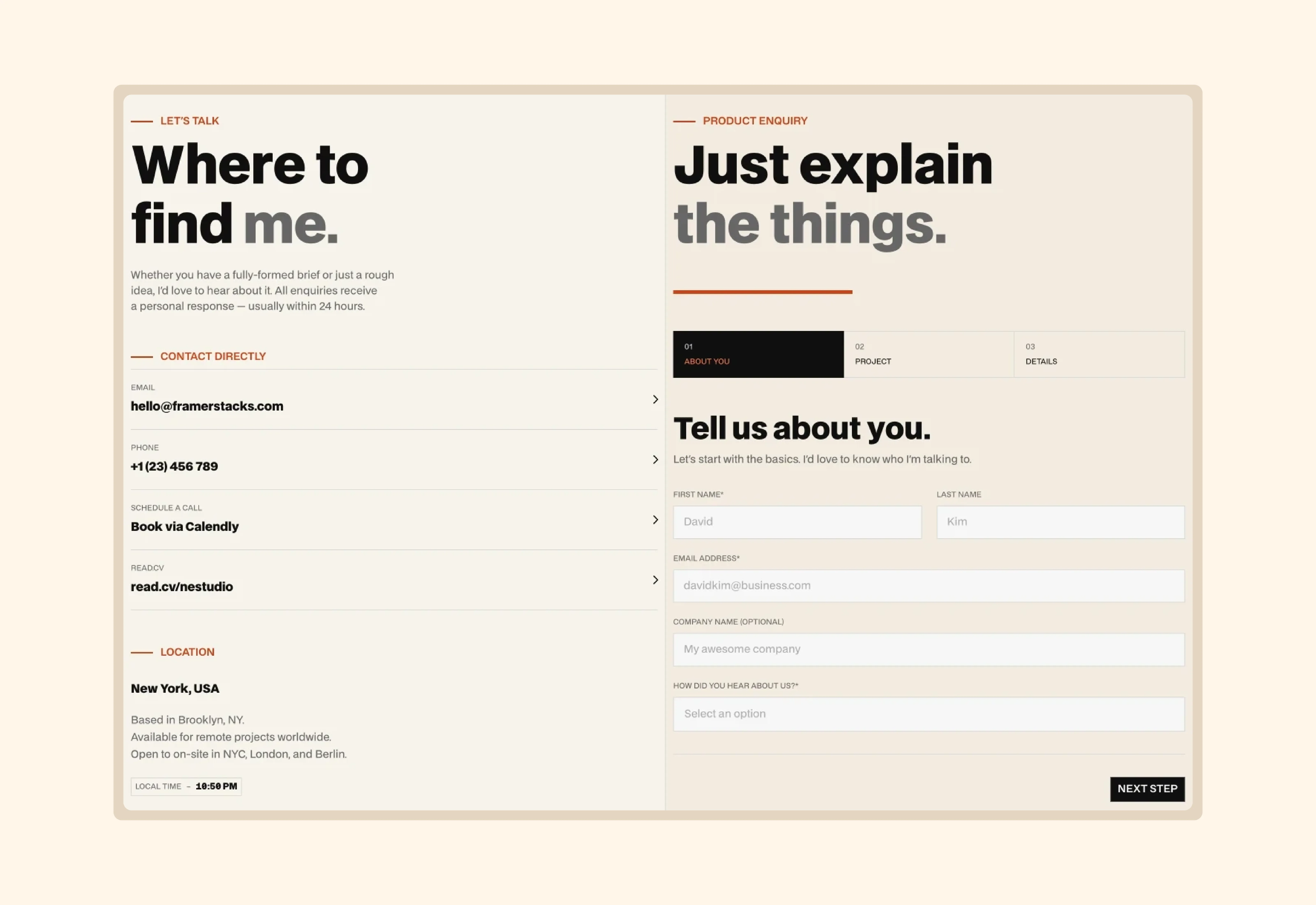 marktick, a framer dark themed website template blog detail page mockup