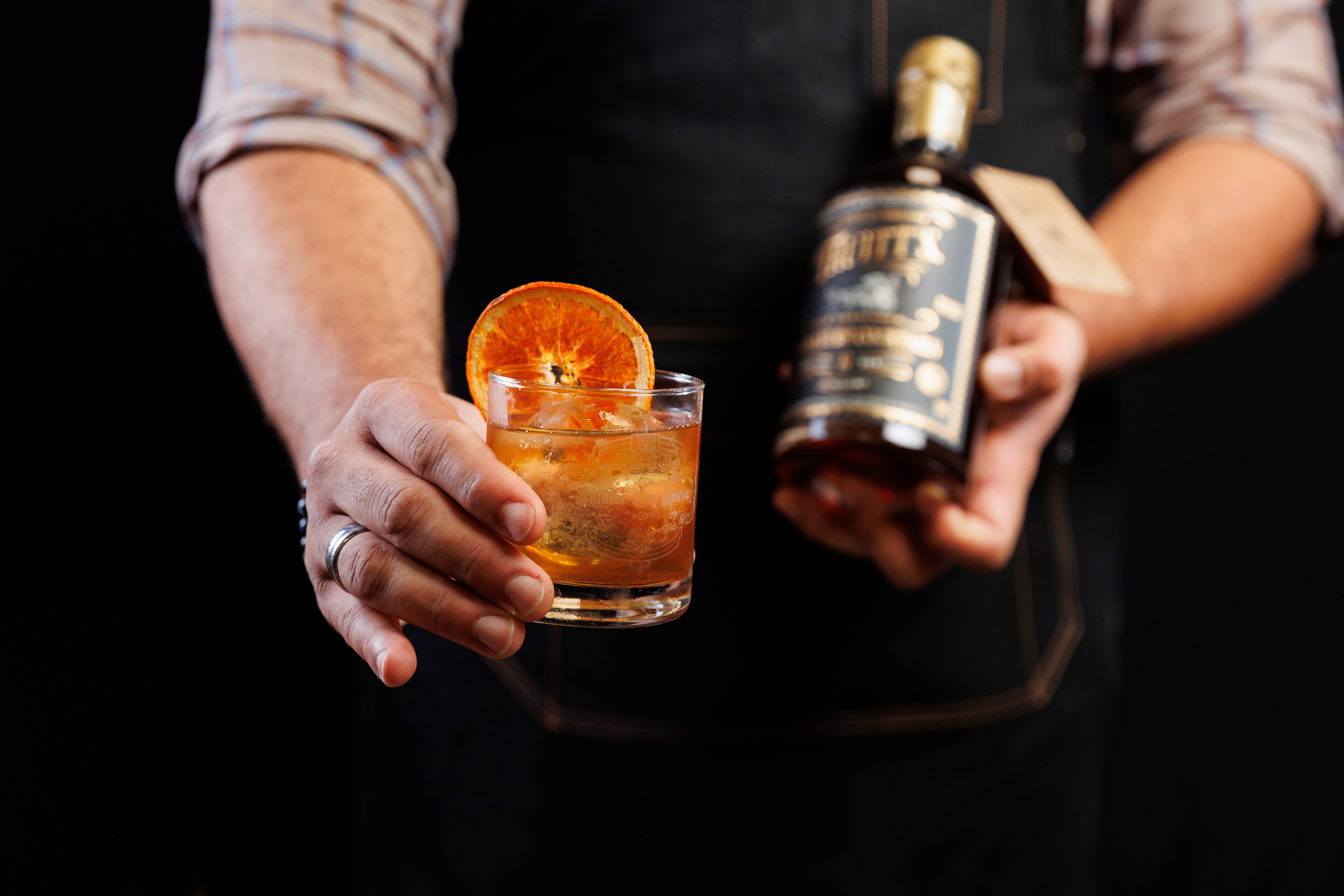 Old-fashioned in hand