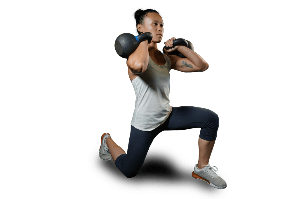 Fitness Woman Kettlebell Lunge