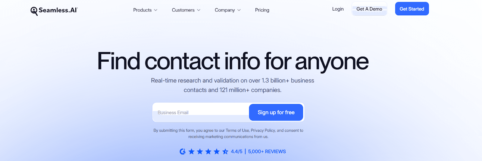 Seamless.ai homepage