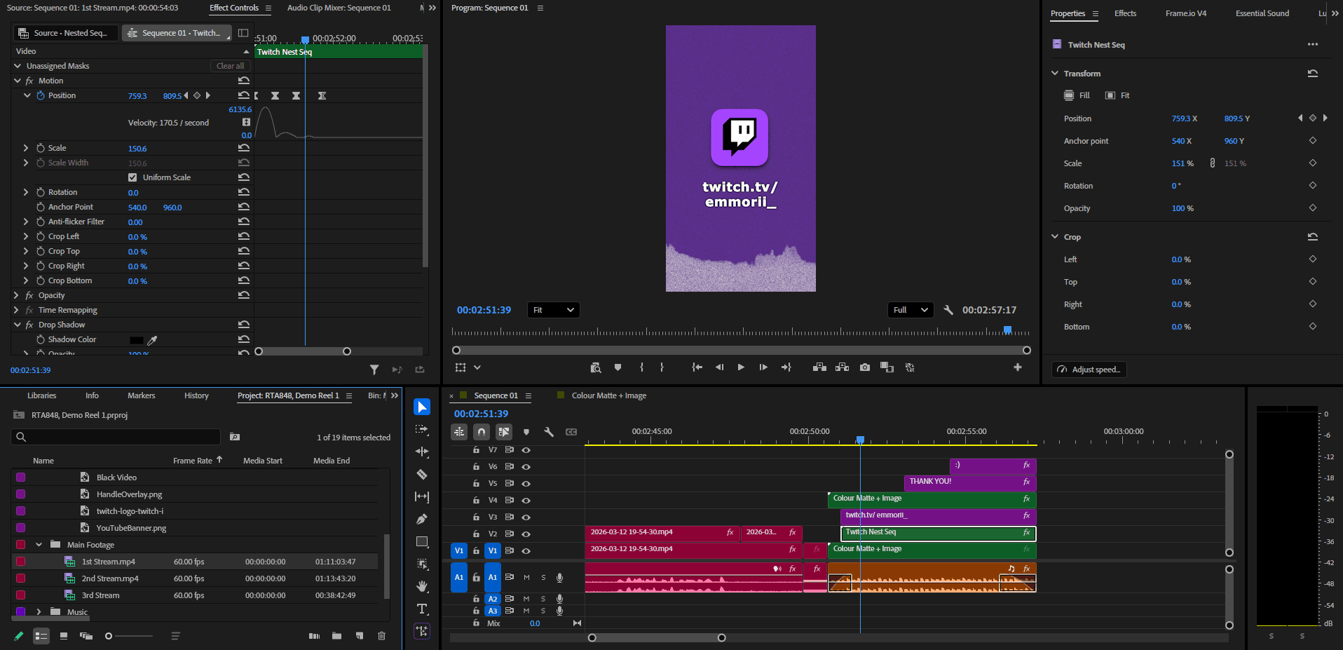 Ending title card & music input/adjustments