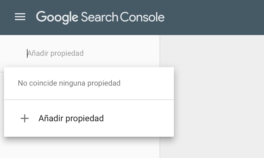 Añadir una propiedad a la consola de Google