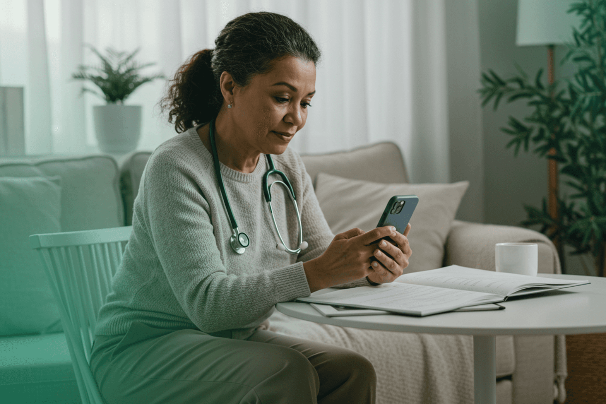 Doctor warmly interacting with a patient, building trust and brand loyalty.