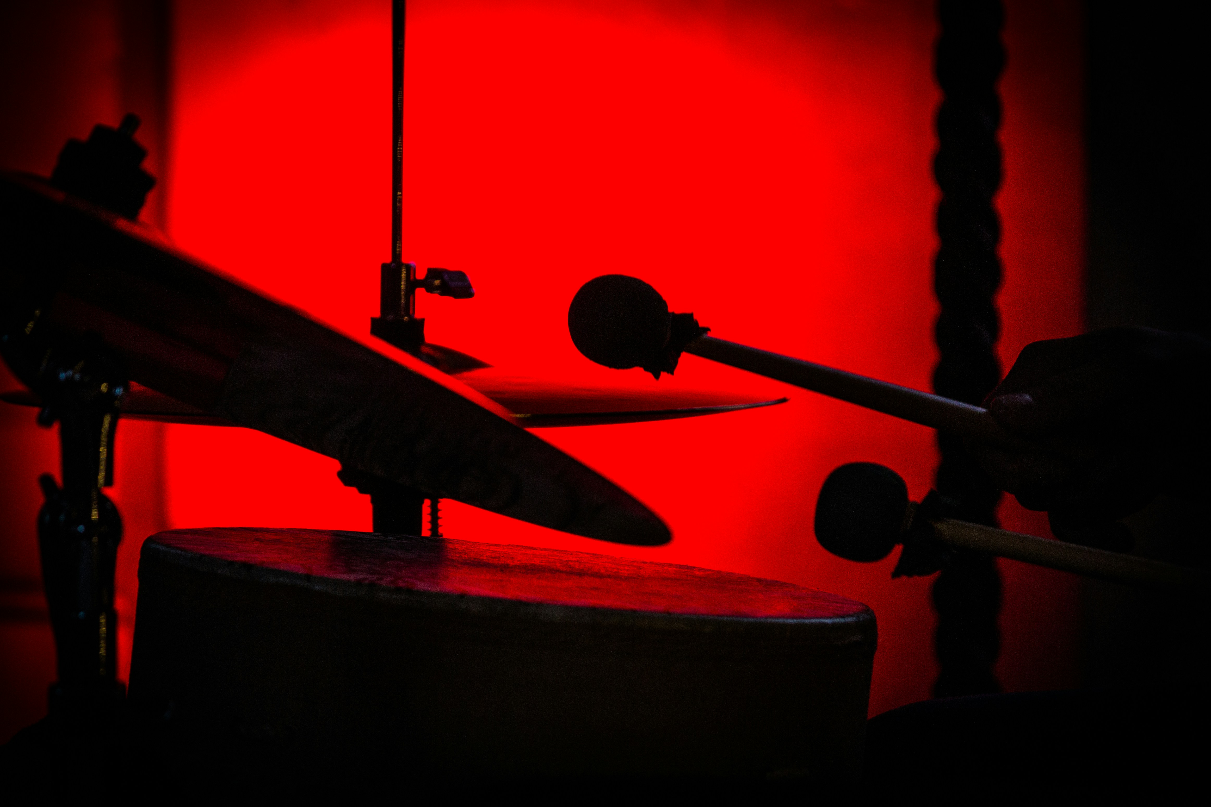 drums in red light