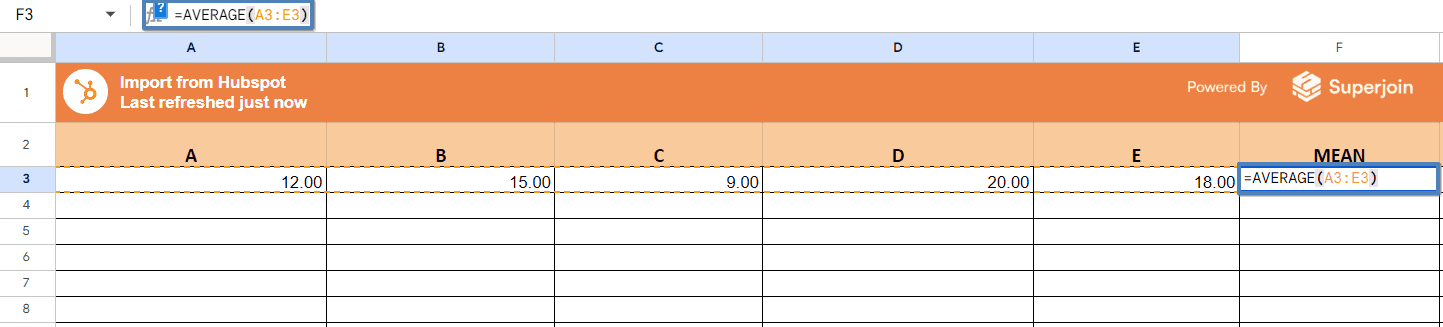 Highlight the range of cells that contains the numbers you want to average and close the parenthesis.