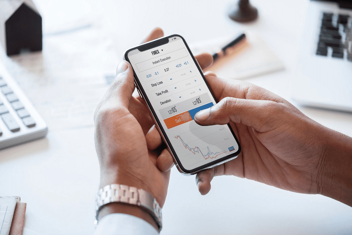 Person using Forex trading mobile app -  Hype Cycle or Real Trading Edge?