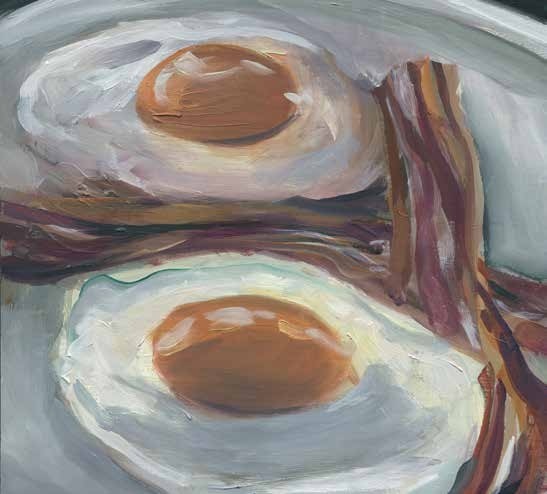 Gemälde von Spiegelei und Bacon im Schöllmanns in Offenburg