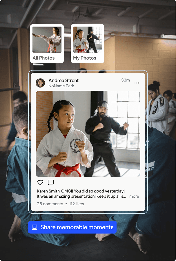 Image that showcases photos and videos the scheduling feature of TeamLinkt's mobile app