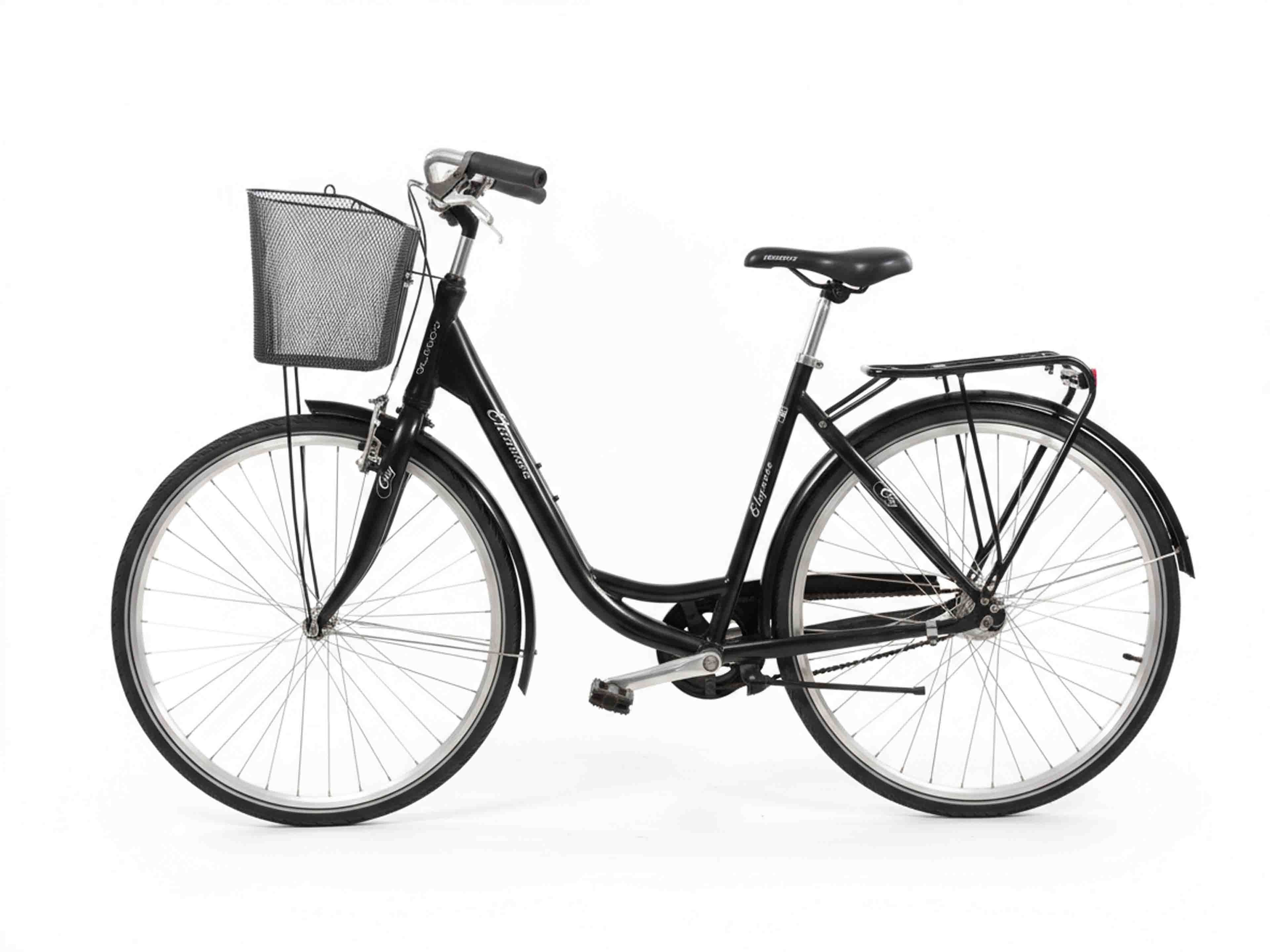 Elegance 28 tum damcykel med 7 växlar, korg och pakethållare – begagnad cykel servad hos cykelverkstad i Uppsala med full cykel service.