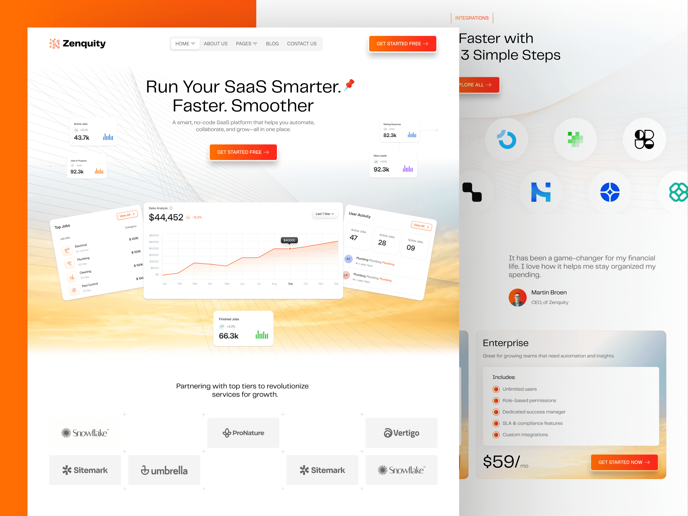 webflow startup template